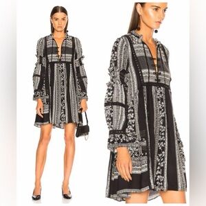 Sea New York KEELY Black and White Long Sleeve Dress SZ 6